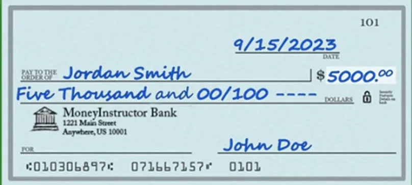 Como endosar un Cheque en USA - Ejemplo de Cheque