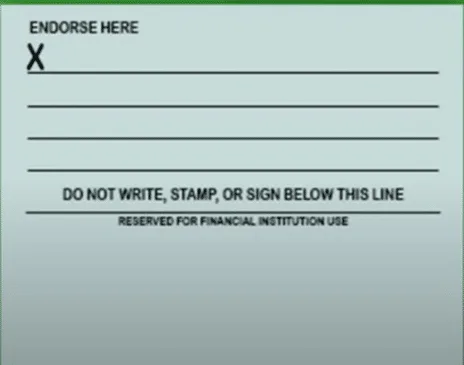Endosar un Cheque, información reverso