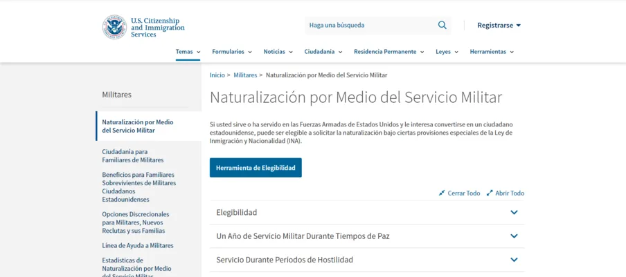 Las personas que hayan servido a las Fuerzas Armadas durante al menos un año pueden aplicar al proceso de naturalización.
