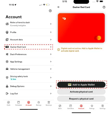 La Tarjeta Roja digital de Doordash se puede solicitar desde tu iPhone.