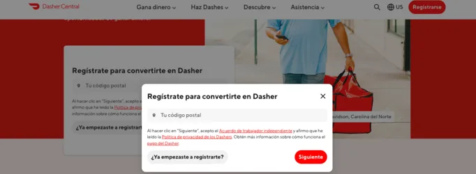 Para crear una cuenta Doordash, ingresa al portal web de la plataforma.